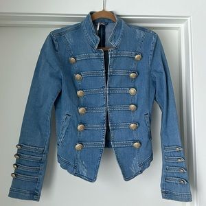 Free People Military Style Denim Jacket. Size small.